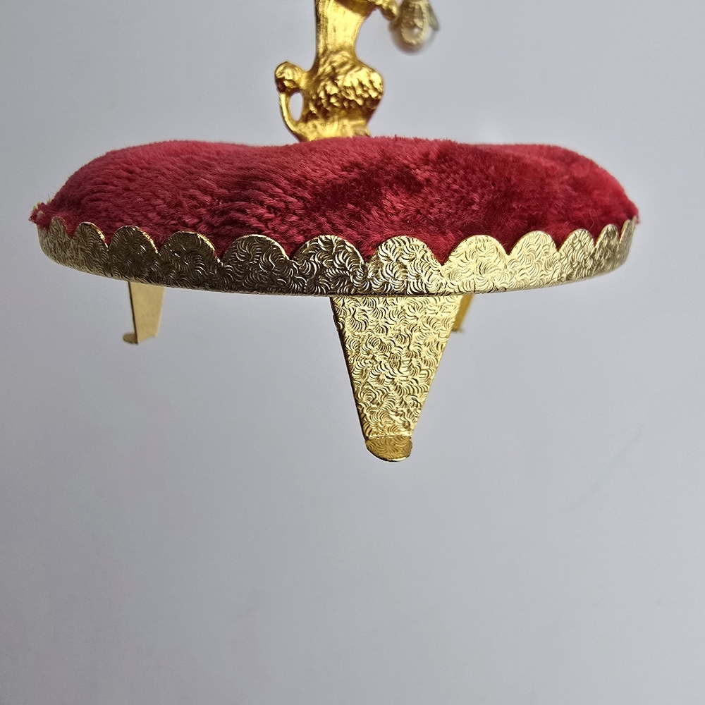 Poodle Pin Cushion Red Velvet Vintage - Picture 5 of 11